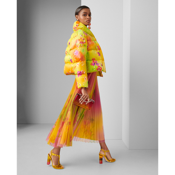 Yellow Multi Dakota Floral-Print Down Coat Ralph Lauren Collection 3