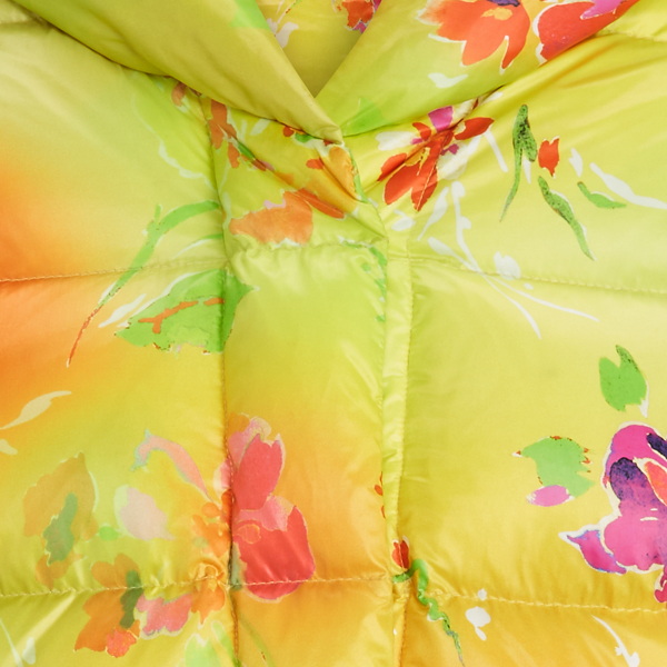 Yellow Multi Dakota Floral-Print Down Coat Ralph Lauren Collection 6