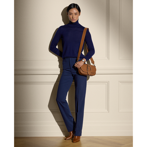 Lux Navy Seth Wool Crepe Pant Ralph Lauren Collection 1