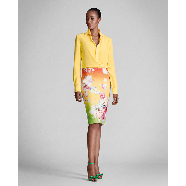 Canary Yellow Hailey Silk Shirt Ralph Lauren Collection 3