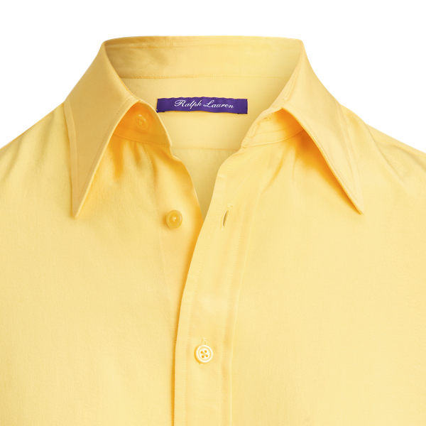 Canary Yellow Hailey Silk Shirt Ralph Lauren Collection 6