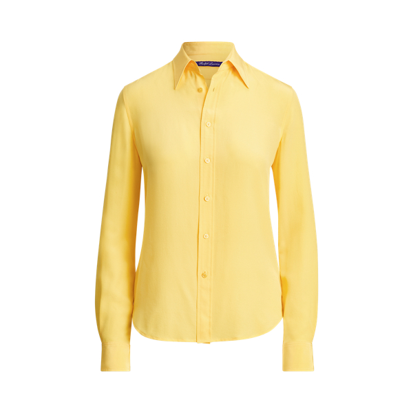 Canary Yellow Hailey Silk Shirt Ralph Lauren Collection 2