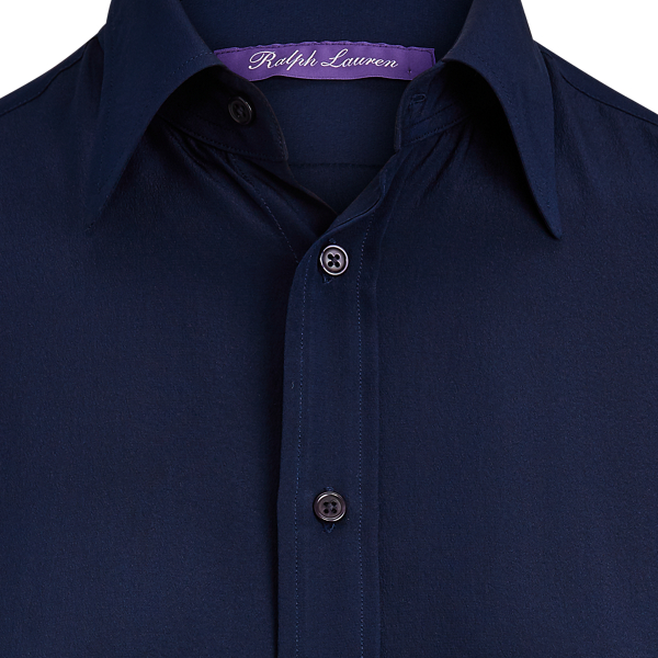 Lux Navy Hailey Silk Shirt Ralph Lauren Collection 6