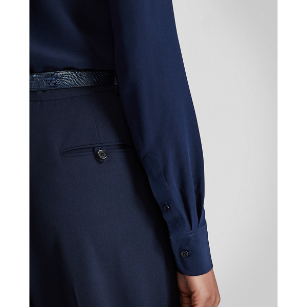 Lux Navy Hailey Silk Shirt Ralph Lauren Collection 5