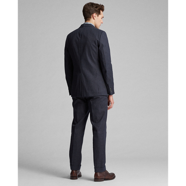 Indigo Herringbone Pinstripe Suit Jacket RRL 4