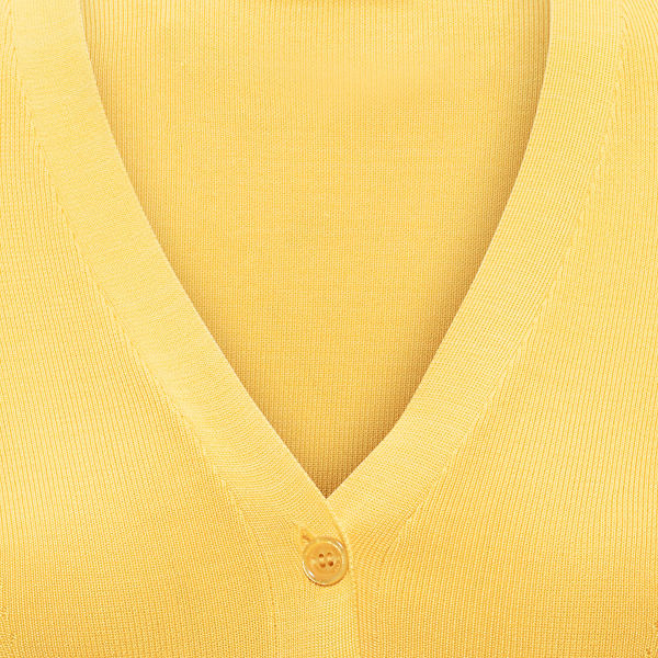 Yellow Silk Peplum Cardigan Ralph Lauren Collection 6