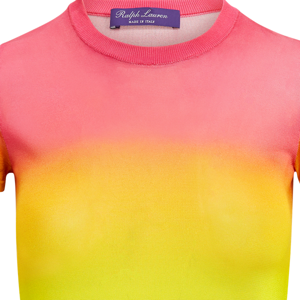 Ombre Multi Ombr&eacute; Silk Crewneck Shirt Ralph Lauren Collection 5