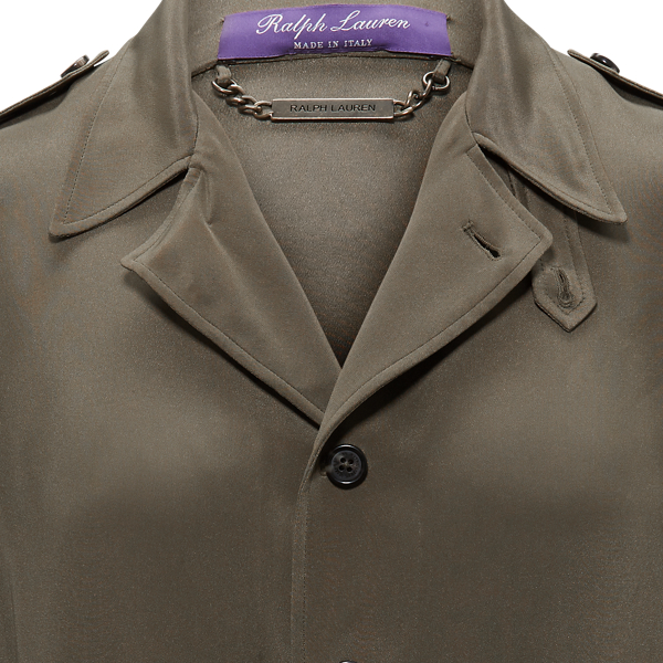 Olive Ansley Silk Marocain Shirt Ralph Lauren Collection 7