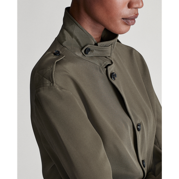 Olive Ansley Silk Marocain Shirt Ralph Lauren Collection 6
