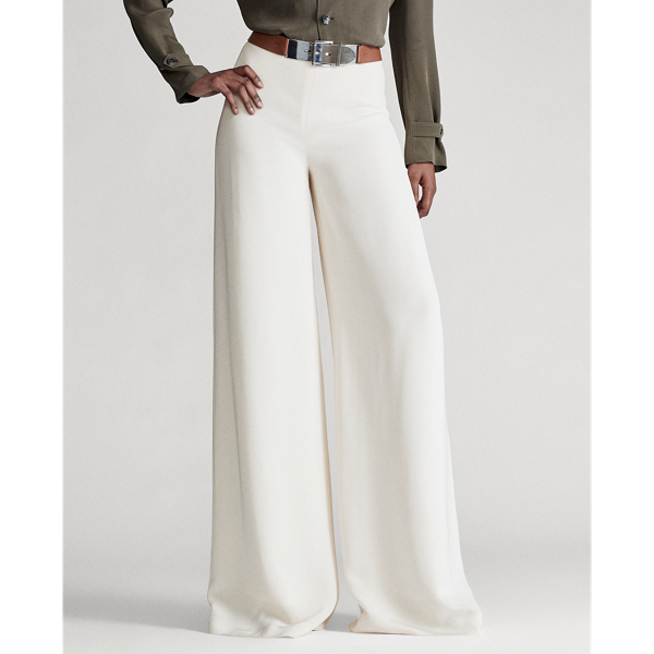 Lux Cream Daria Crepe Marocain Trouser Ralph Lauren Collection 3