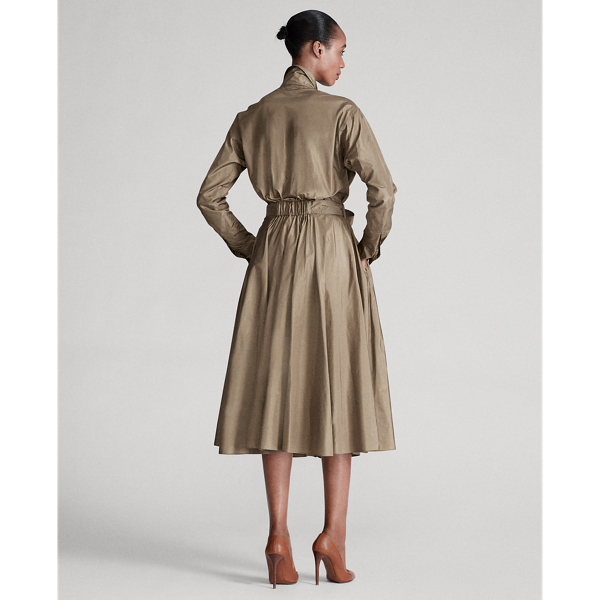 Military Green Cambria Silk Safari Shirtdress Ralph Lauren Collection 5