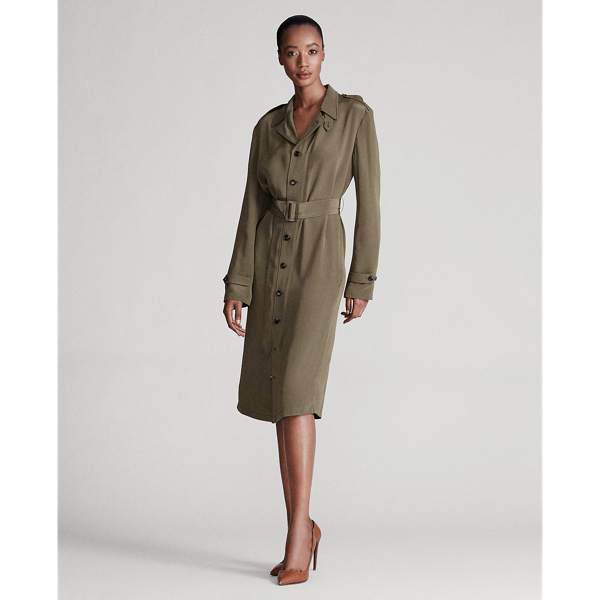 Olive Ansley Crepe Marocain Dress Ralph Lauren Collection 4