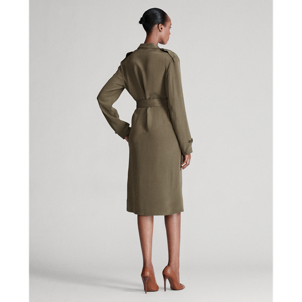 Olive Ansley Crepe Marocain Dress Ralph Lauren Collection 5