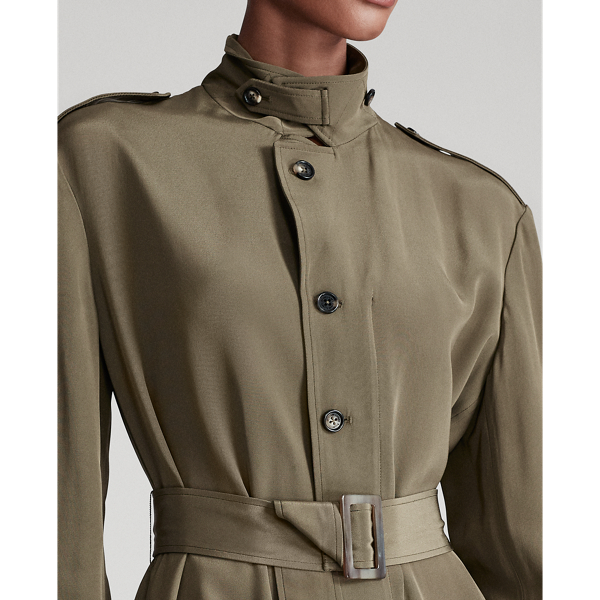 Olive Ansley Crepe Marocain Dress Ralph Lauren Collection 6