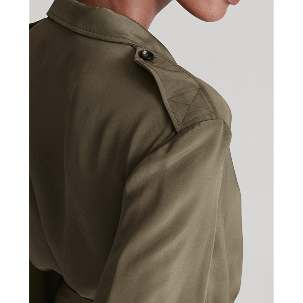 Olive Ansley Crepe Marocain Dress Ralph Lauren Collection 7