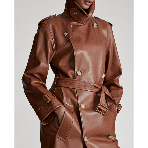 Saddle Callahan Lambskin Trench Coat Ralph Lauren Collection 6
