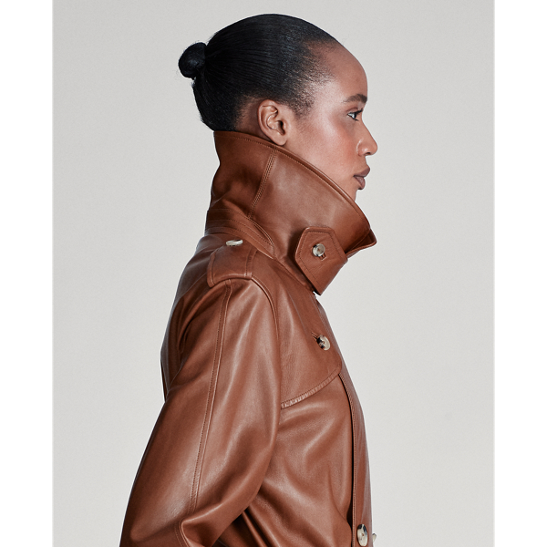 Saddle Callahan Lambskin Trench Coat Ralph Lauren Collection 7