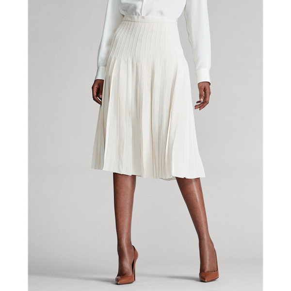 Lux Cream Chelsey Crepe Skirt Ralph Lauren Collection 4