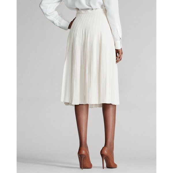 Lux Cream Chelsey Crepe Skirt Ralph Lauren Collection 5