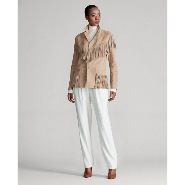 Icon Tan Bryleigh Lamb-Suede Jacket Ralph Lauren Collection 4