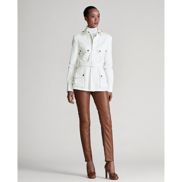 Cream Lydie Belted Canvas Jacket Ralph Lauren Collection 4