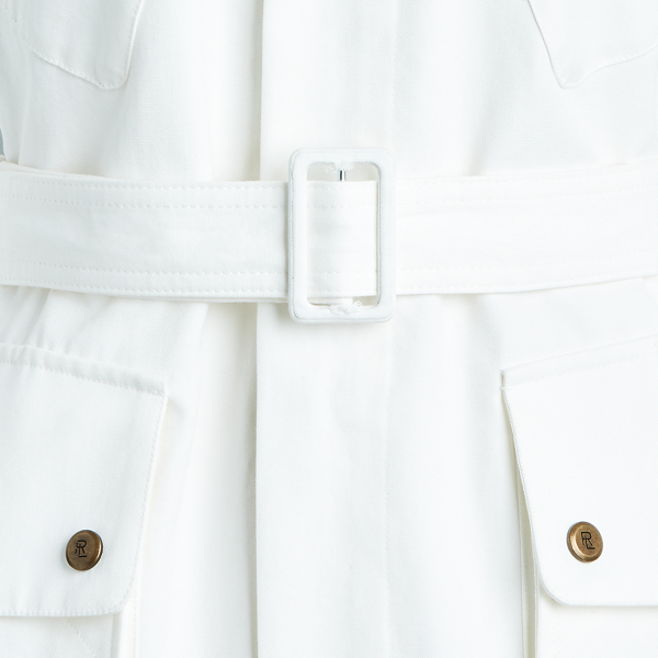Cream Lydie Belted Canvas Jacket Ralph Lauren Collection 8