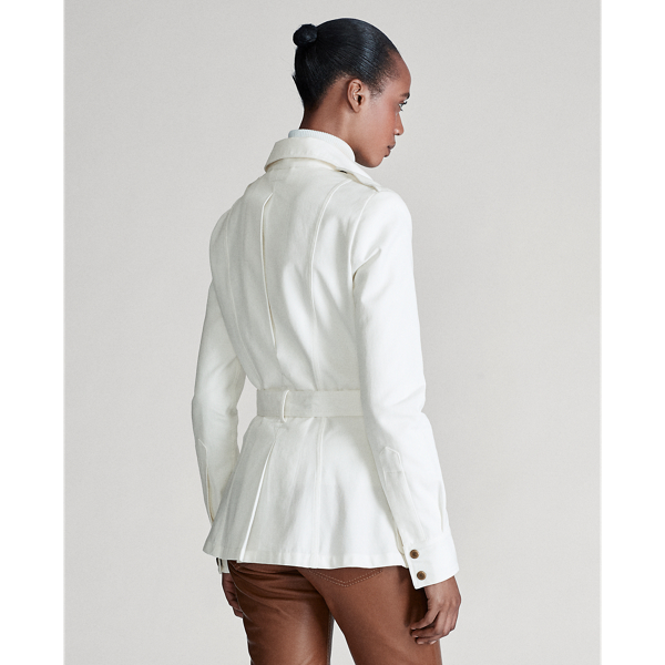 Cream Lydie Belted Canvas Jacket Ralph Lauren Collection 6