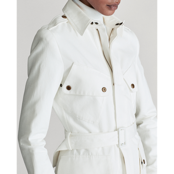 Cream Lydie Belted Canvas Jacket Ralph Lauren Collection 7