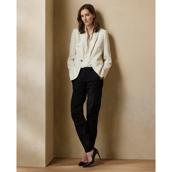 Capri ruimvallend zijden cr&ecirc;pe overhemd Ralph Lauren Collection in Wit 4