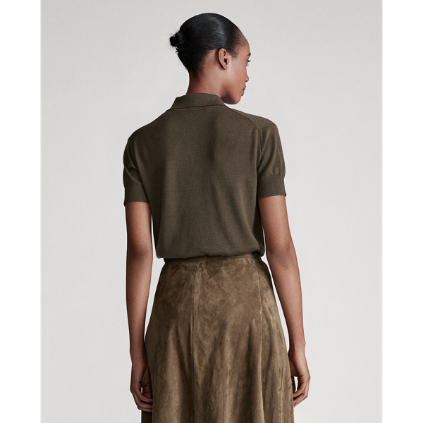 Olive Cashmere Polo Shirt Ralph Lauren Collection 4