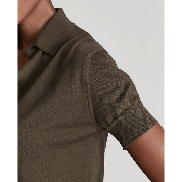 Olive Cashmere Polo Shirt Ralph Lauren Collection 5