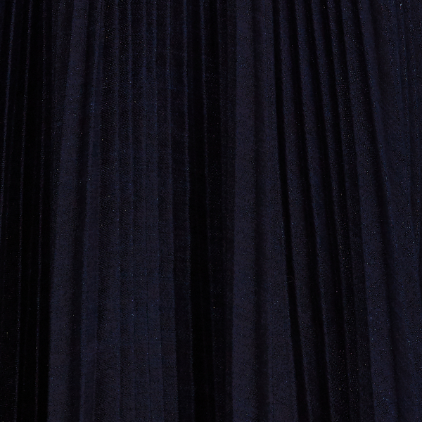 Midnight Indigo Denim Trivelas Pleated Skirt Ralph Lauren Collection 2