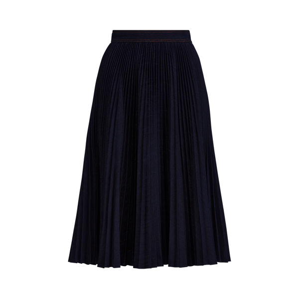 Denim Trivelas Pleated Skirt Ralph Lauren Collection 1