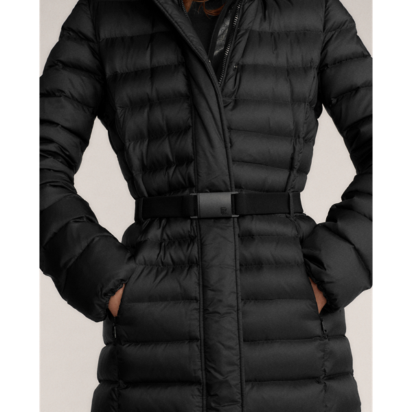 Black Demi Faux-Fur-Trim Down Coat Ralph Lauren Collection 6