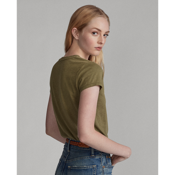 Basic Olive Polo Logo Cotton Crewneck Tee Polo Ralph Lauren 4