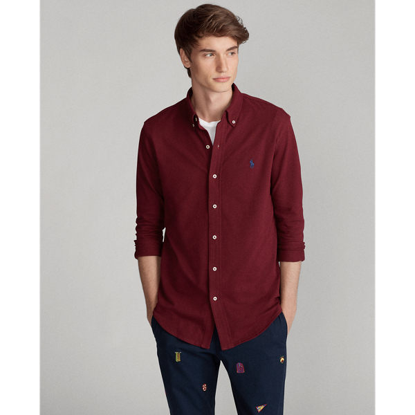 Classic Wine Featherweight Mesh Shirt Polo Ralph Lauren 4