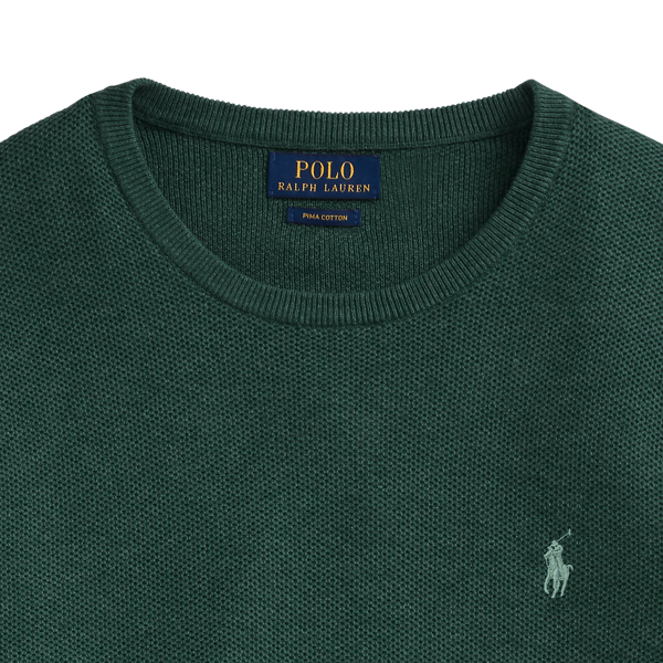Scotch Pine Heather Cotton Mesh Crewneck Jumper Polo Ralph Lauren 2