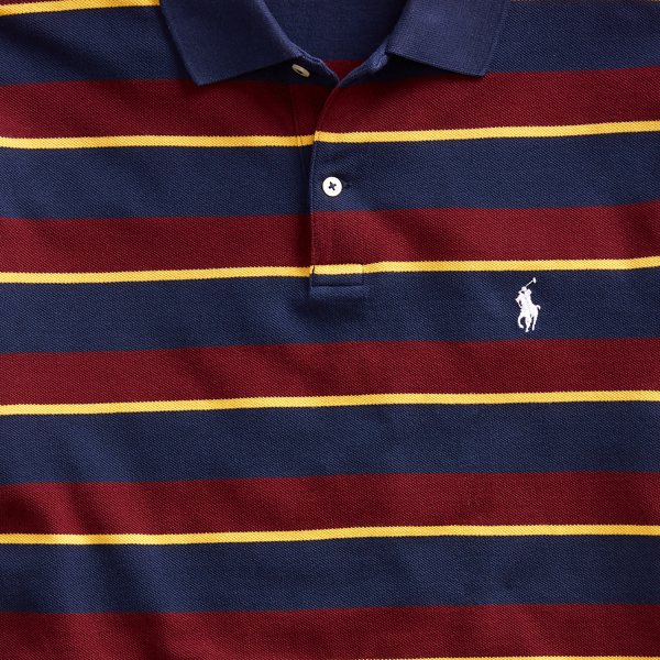 Classic Wine Multi Custom Slim Fit Mesh Polo Polo Ralph Lauren 3