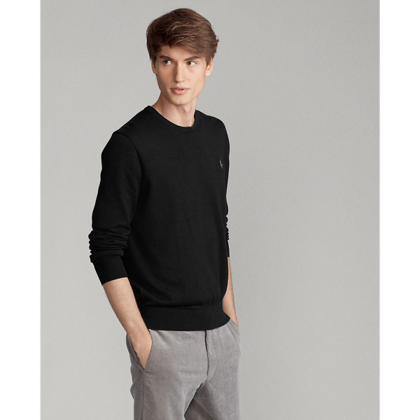 Black Cotton Crewneck Jumper Polo Ralph Lauren 4