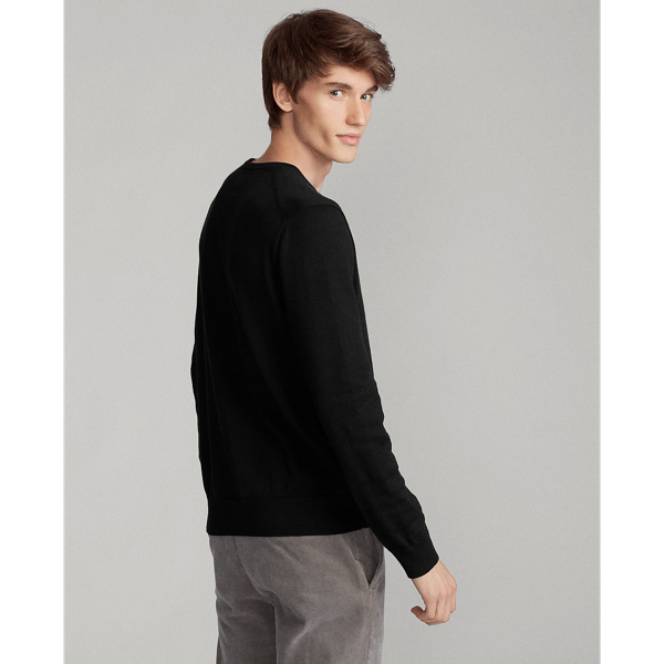Black Cotton Crewneck Jumper Polo Ralph Lauren 5