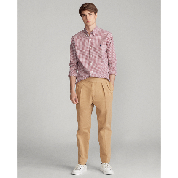 Burgundy/White Classic Fit Poplin Shirt Polo Ralph Lauren 3