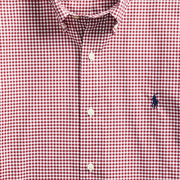 Burgundy/White Classic Fit Poplin Shirt Polo Ralph Lauren 7