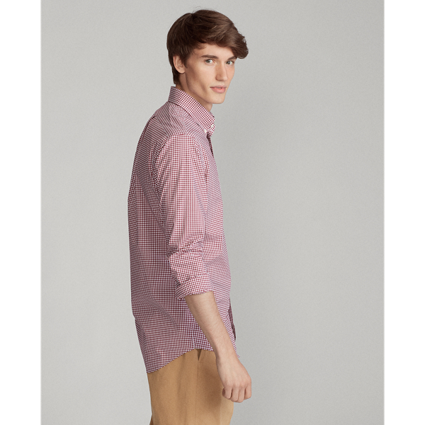 Burgundy/White Classic Fit Poplin Shirt Polo Ralph Lauren 5