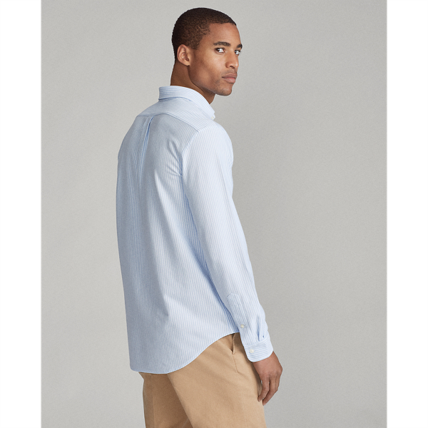 Dress Shirt Blue/White Slim Fit Knit Oxford Shirt Polo Ralph Lauren 5