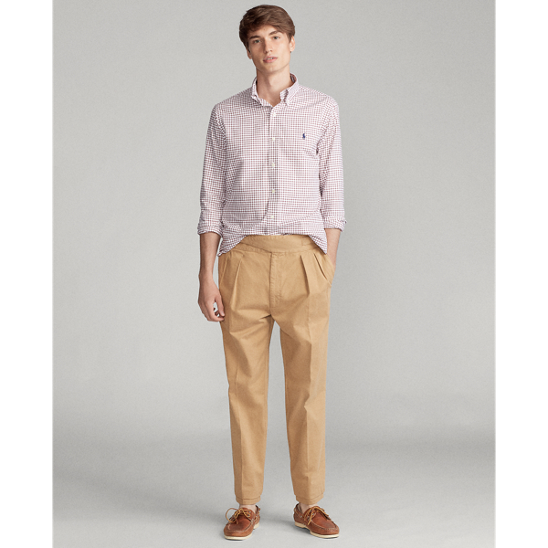 Brick/White Classic Fit Twill Shirt Polo Ralph Lauren 3