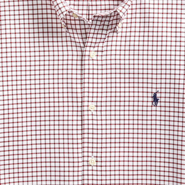 Brick/White Classic Fit Twill Shirt Polo Ralph Lauren 7