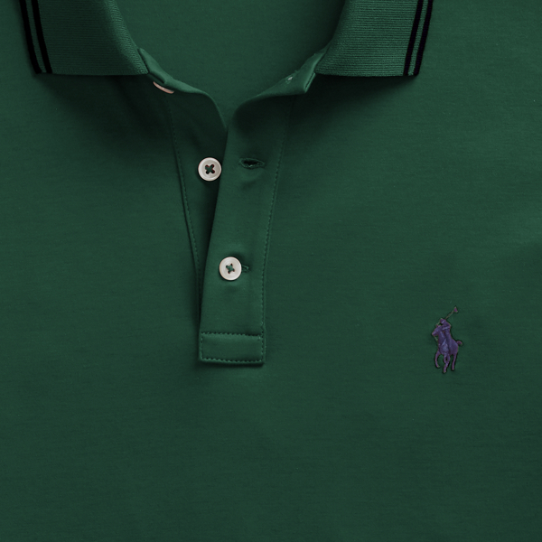 College Green Custom Slim Fit Interlock Polo Polo Ralph Lauren 2