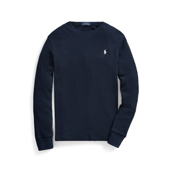 Pull col rond en coton gaufr&eacute;