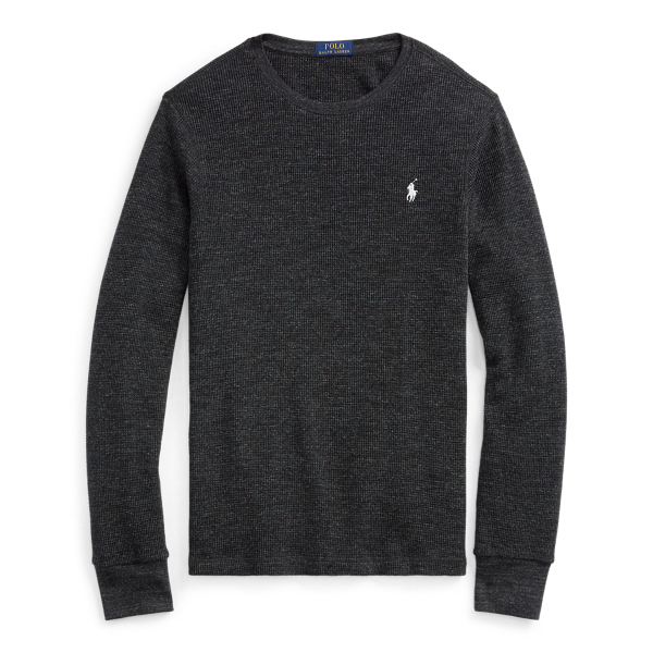 Wafelgebreide katoenen crewneck