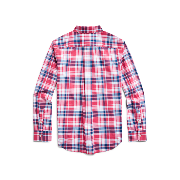 Red/White Plaid Cotton Poplin Shirt Boys 8-20 2